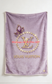 Rhinestone LV Butterfly Decor Blanket 435
